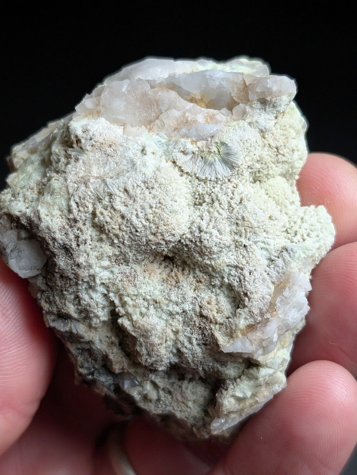 Wavellite on Smoky Quartz - Rare Old Stock - Polk County Arkansas Super Unique - Collectibles:Rocks Fossils &