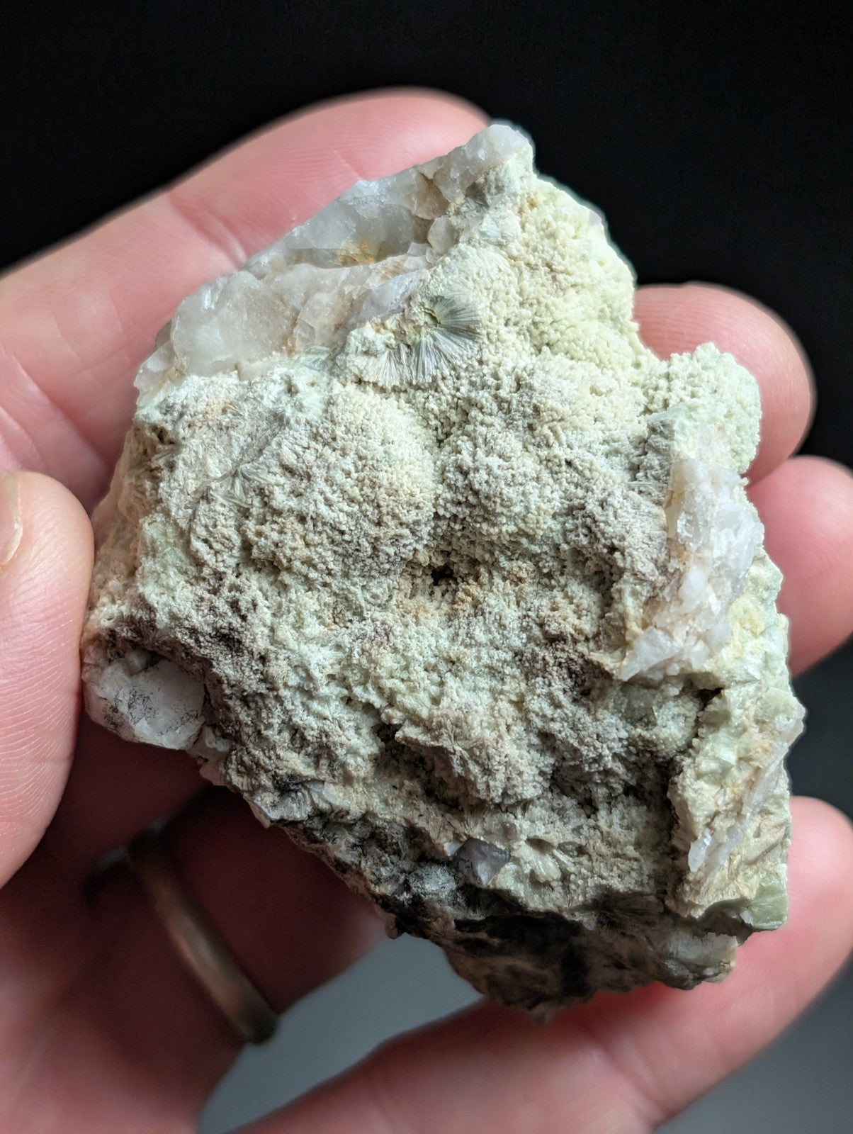 Wavellite on Smoky Quartz - Rare Old Stock - Polk County Arkansas Super Unique - Collectibles:Rocks Fossils &
