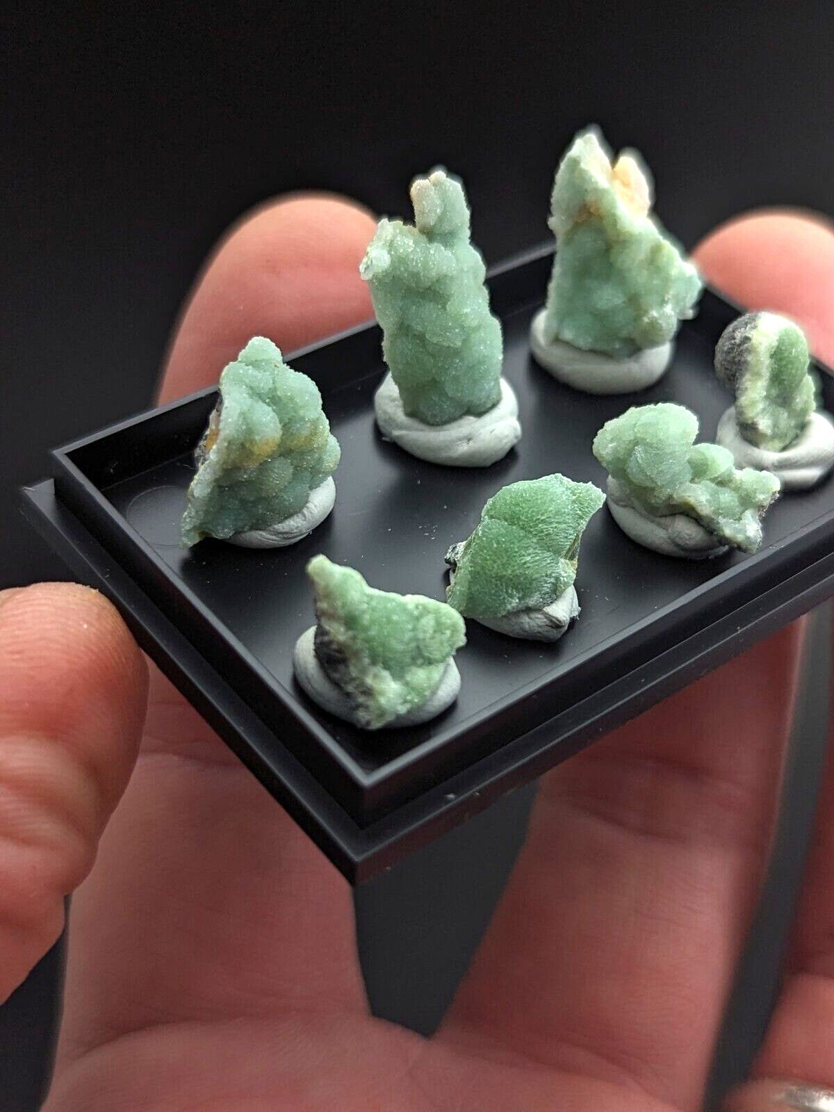 Wavellite - Unique Set of 7 w/ case - Old Stock - Mauldin Mountain Arkansas - Collectibles:Rocks Fossils &
