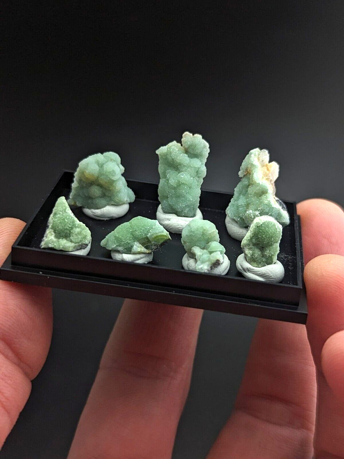 Wavellite - Unique Set of 7 w/ case - Old Stock - Mauldin Mountain Arkansas - Collectibles:Rocks Fossils &