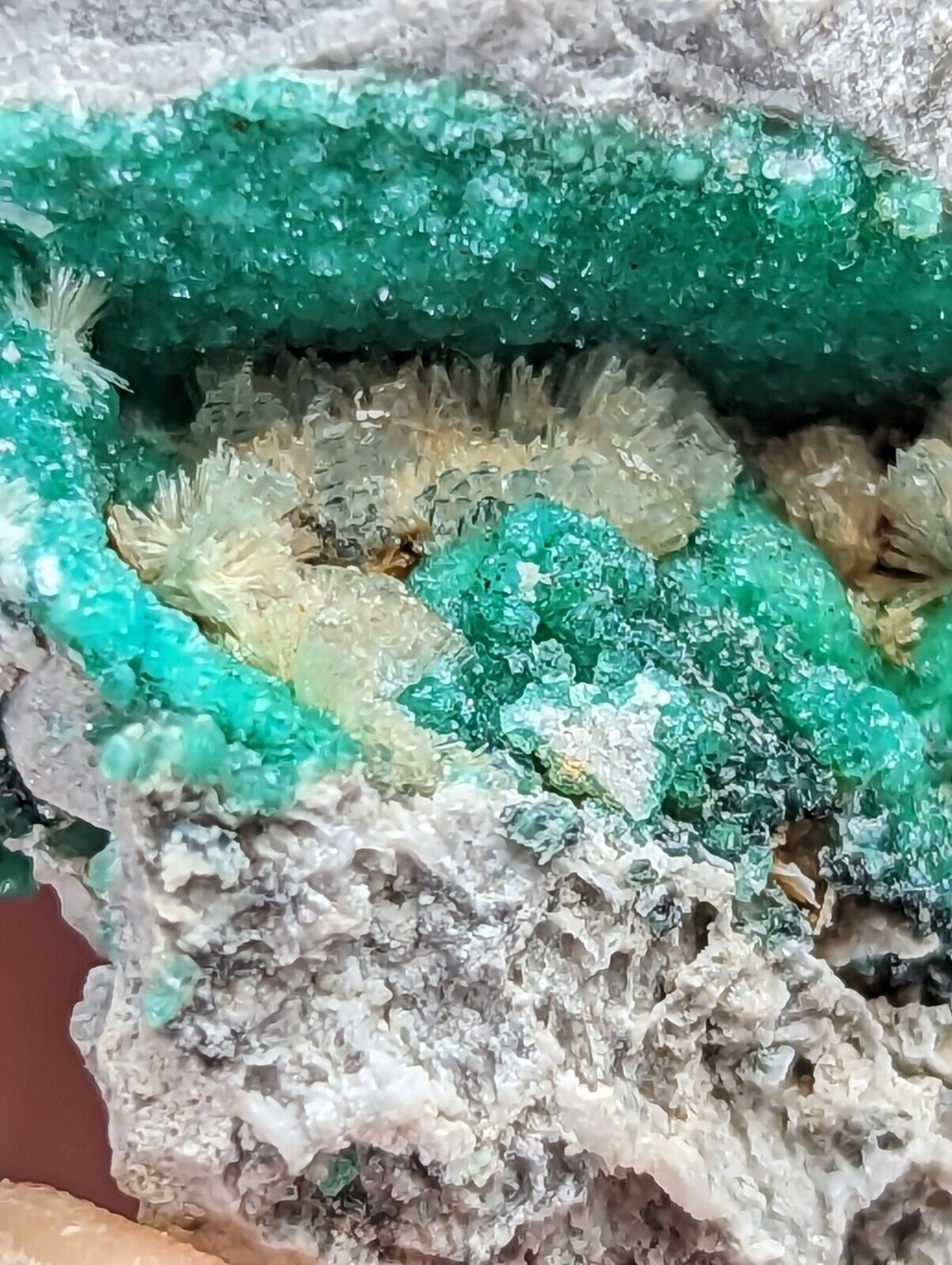 Wavellite on Variscite,Delinde Claim Garland Co Arkansas,1960s Old Stock RARE - Collectibles:Rocks Fossils &