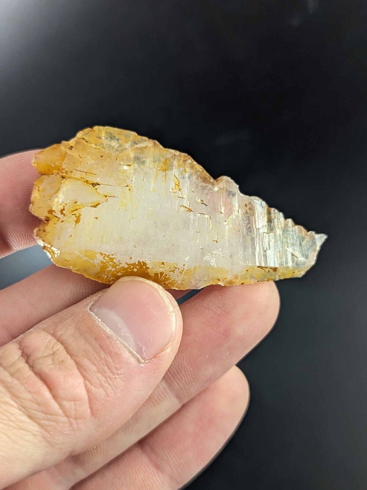 Natural Aura Quartz Crystal, Unique Form, Garland County, Arkansas, ooak