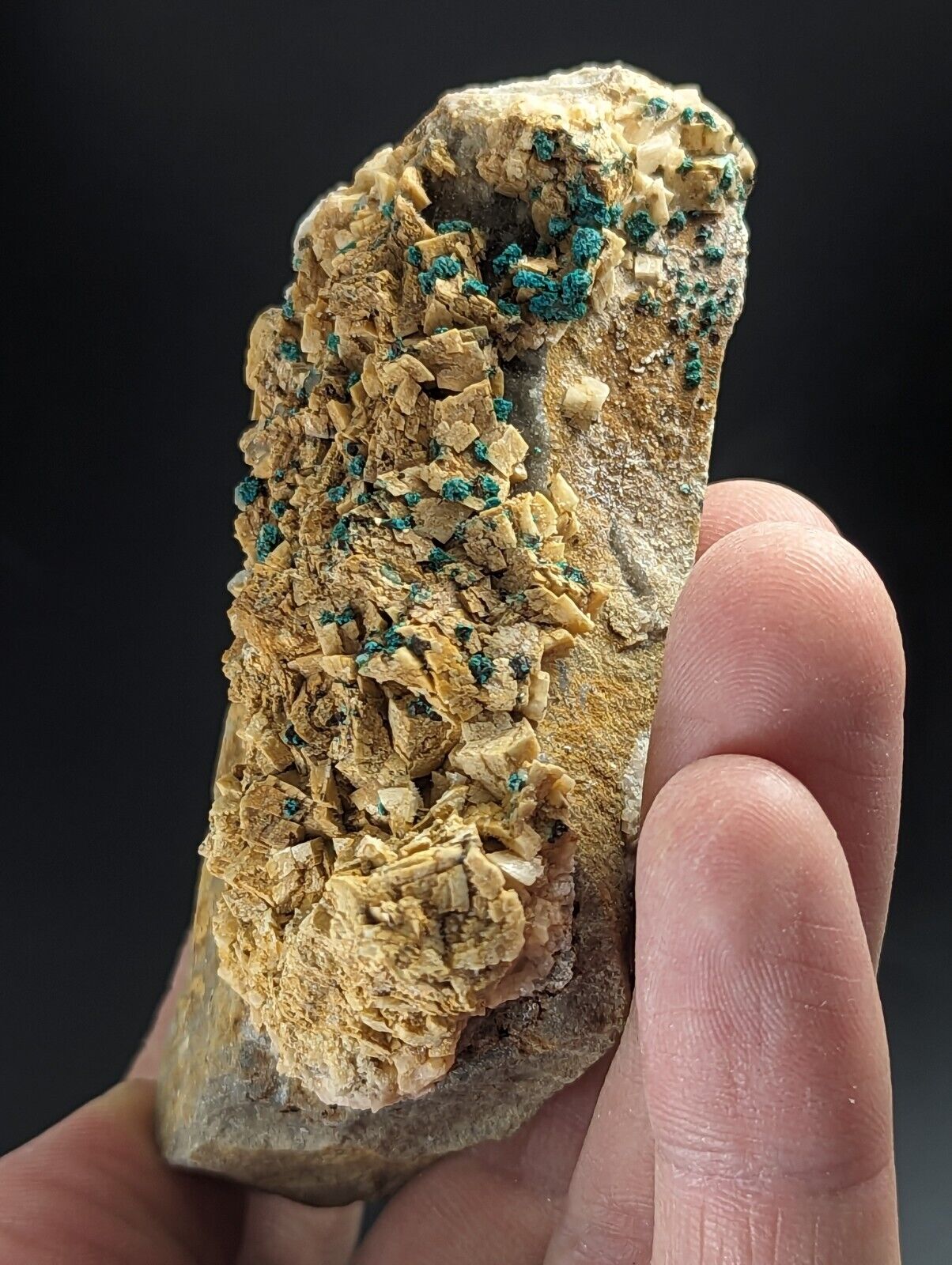Very Rare, Aurichalcite on Dolomite, Red Cloud Mine, Rush, Marion Co.  Arkansas