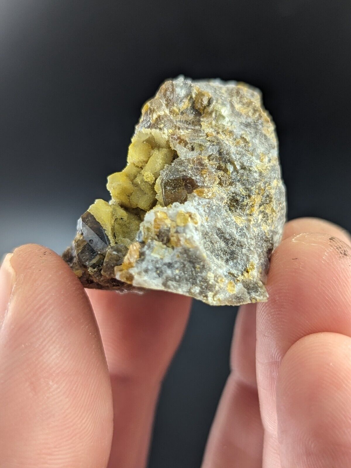 Greenockite included Smithsonite + Sphalerite Cluster, marion co, Rush, Arkansas