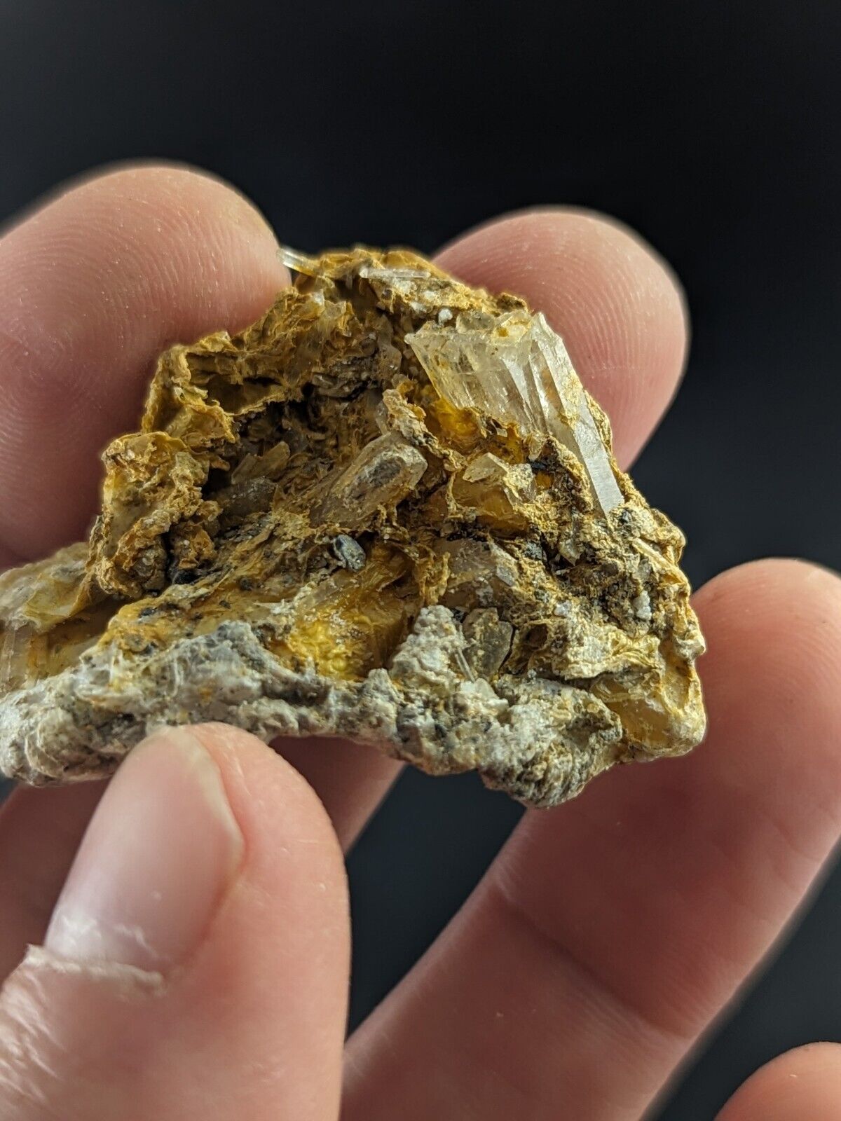 Jeffrey Quarry Quartz Crystals In Rectorite, Ultra Rare, Arkansas Old Stock