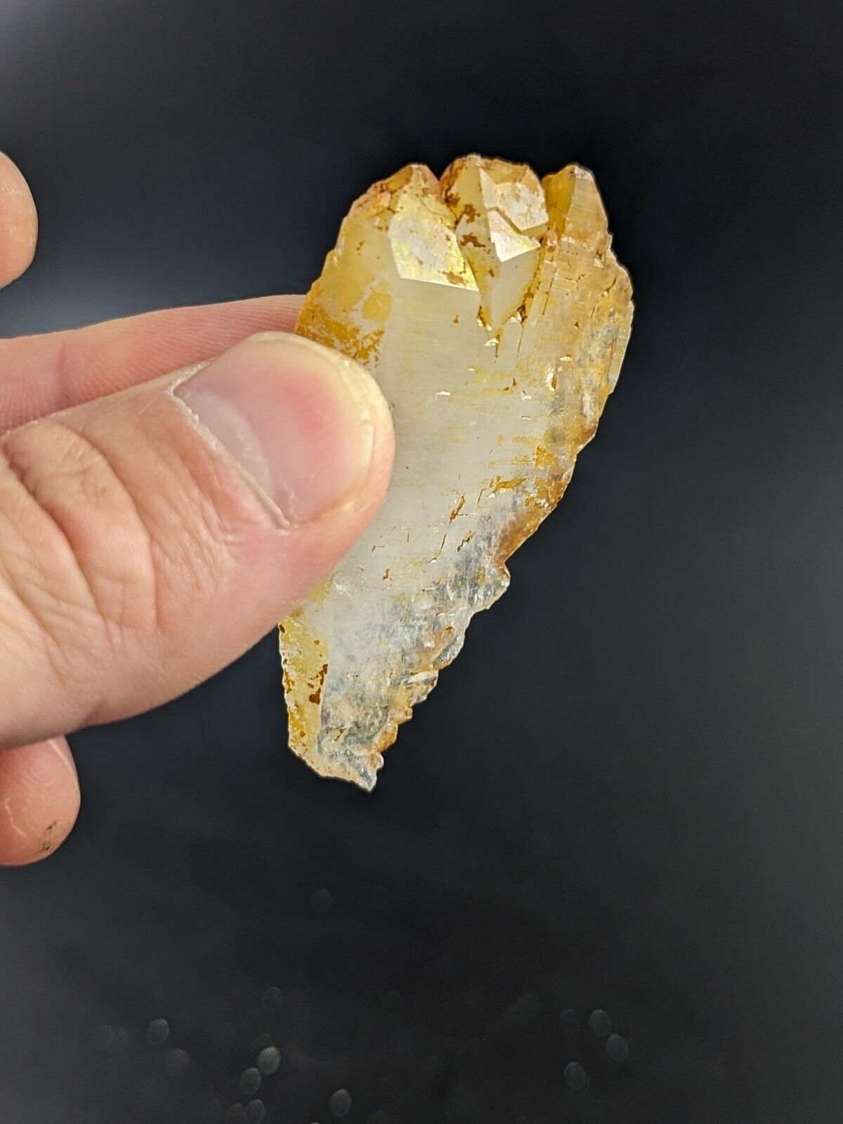 Natural Aura Quartz Crystal, Unique Form, Garland County, Arkansas, ooak