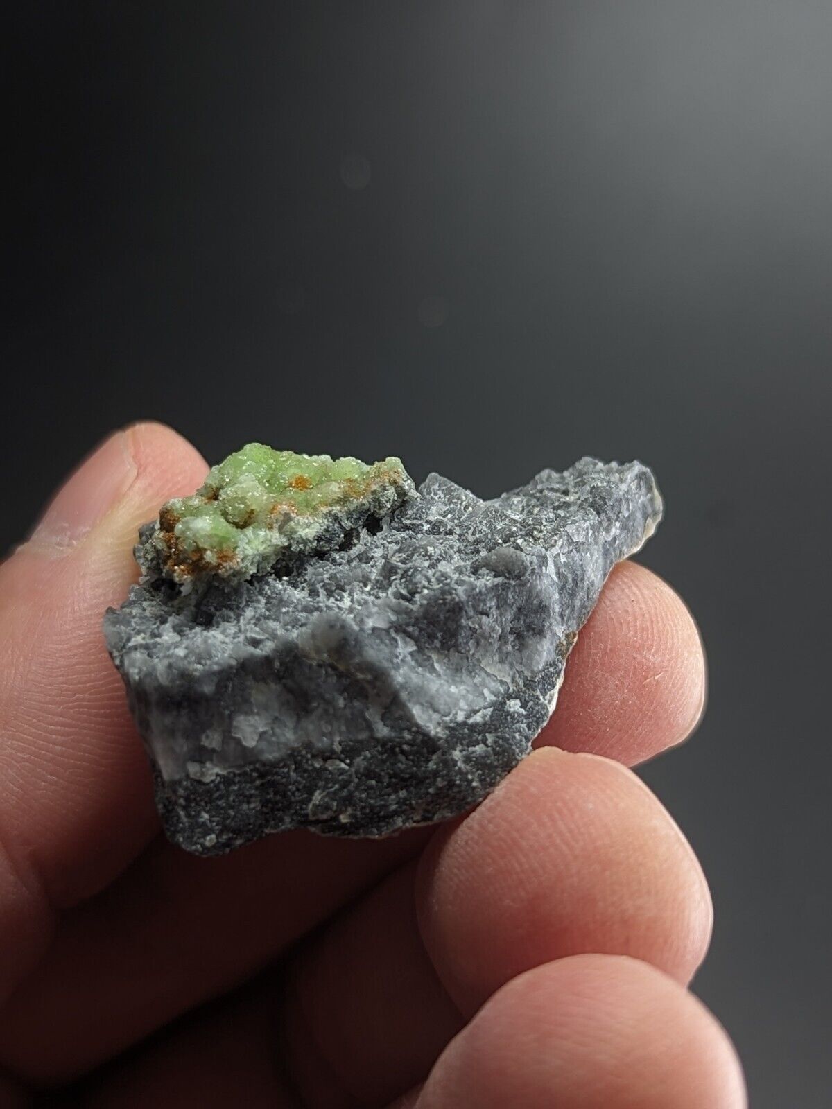 FluorWavellite on Grey Quartz  -Intermixed With SiO2- Mauldin Mountain, Arkansas