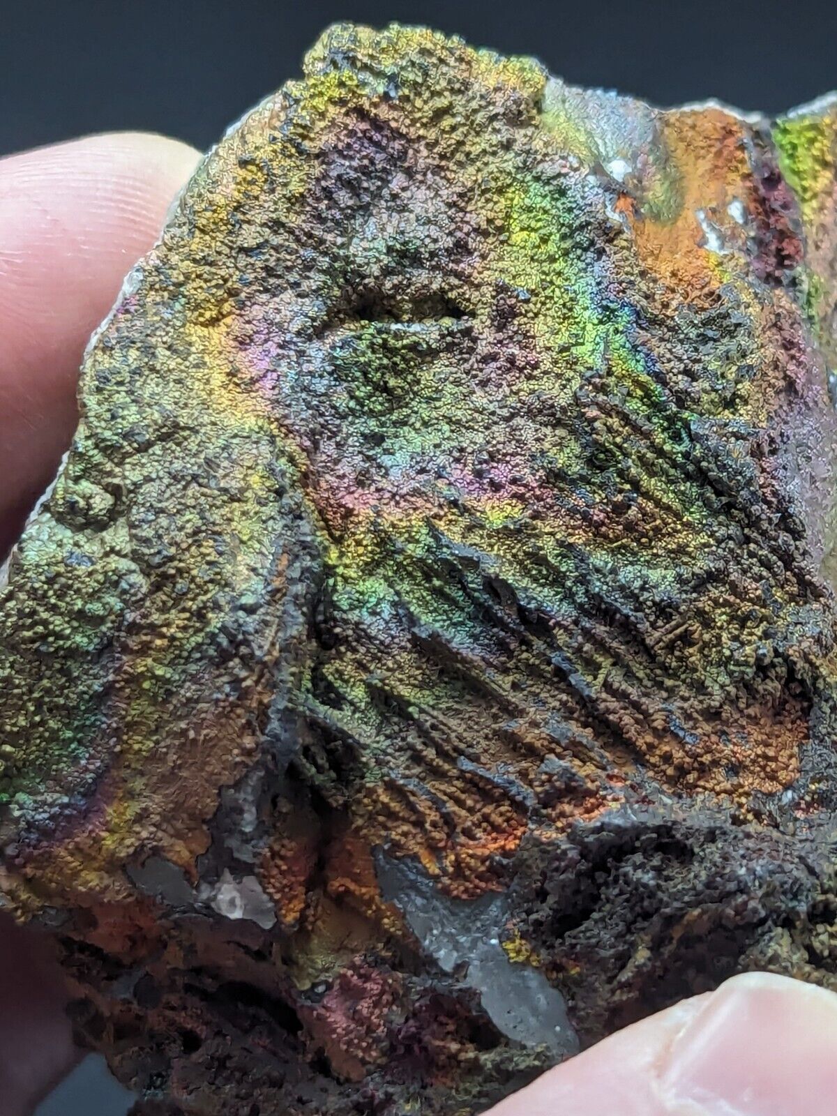 Turgite, Iridescent Hematite, on Quartz, Graves Mountain, Georgia Old Collection